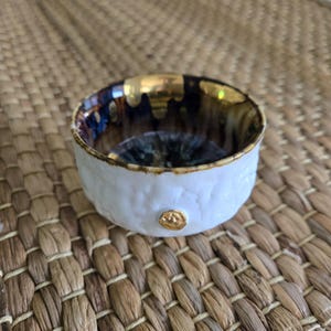 Handmade Hand-Painted Korean Hoeryong Teacup with Gold Paint, Gong Fu Cha, Tea Ceremony