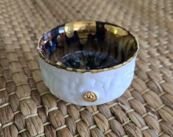 Handmade Hand-Painted Korean Hoeryong Teacup with Gold Paint, Gong Fu Cha, Tea Ceremony