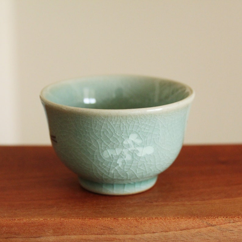 Handmade Korean Celadon Tea Cup / Sake Cup with Cranes and Etsy