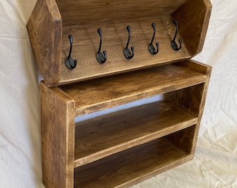 Reclaimed Wood Coat Rack and Shoe UK