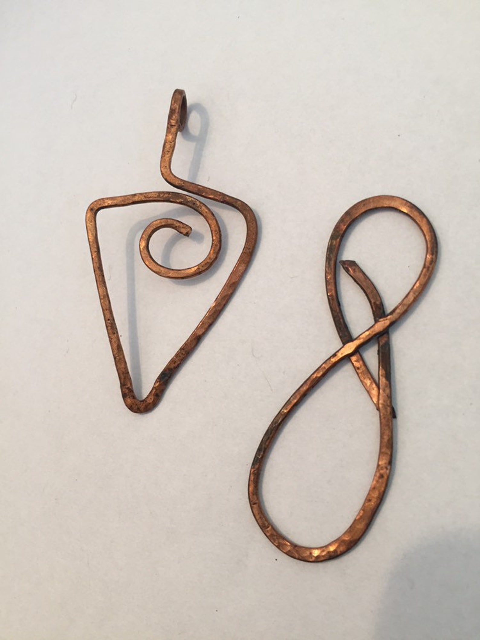 New lot pendant hammered copper necklaces USA made geometric Etsy