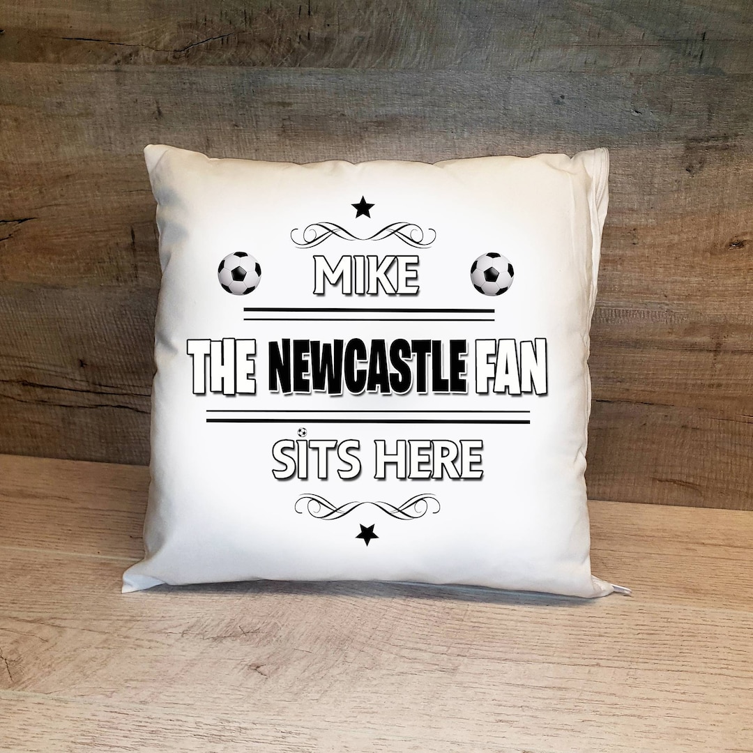Personalised Newcastle Fan Cushion. Personalised With Any Name