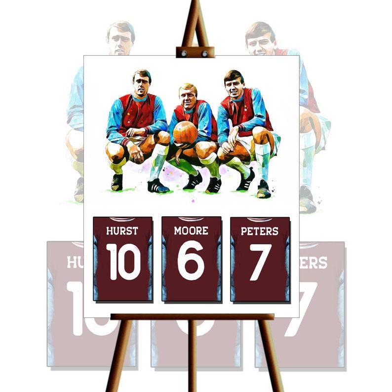 Présentoir Signé - Bobby Moore, Geoff Hurst, Martin Peters - Vainqueurs Coupe Du Monde 1966 - Avec Certificat