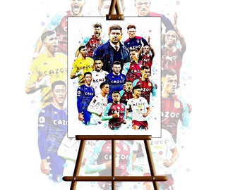 Aston Villa 2021 2022 artistic squad canvas design, Aston Villa Canvas