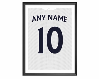 Tottenham Hotspur 21/22 (SPURS) Football Shirt Print / Canvas Print - Personalised Any Name Any Number