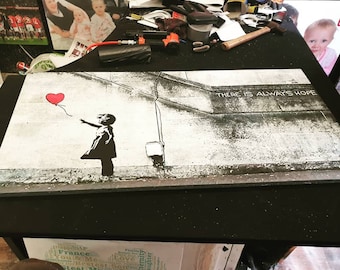 Banksy There is always hope canvas print (mounted)