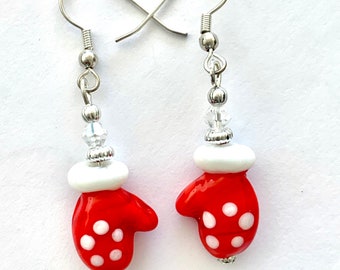 Red Mitten Earrings