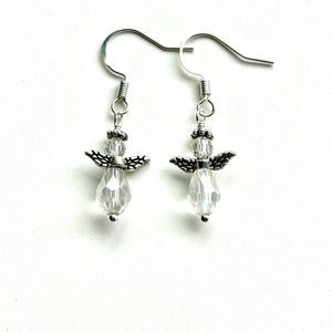 Angel earrings, Christmas angel earrings, Sparkly angel earrings, Christian gift, angel gift