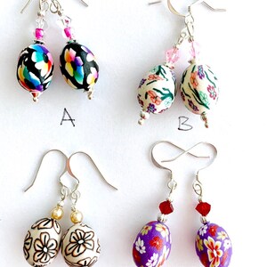Easter earrings, Easter egg earrings, polymer clay Easter earrings, Easter gift