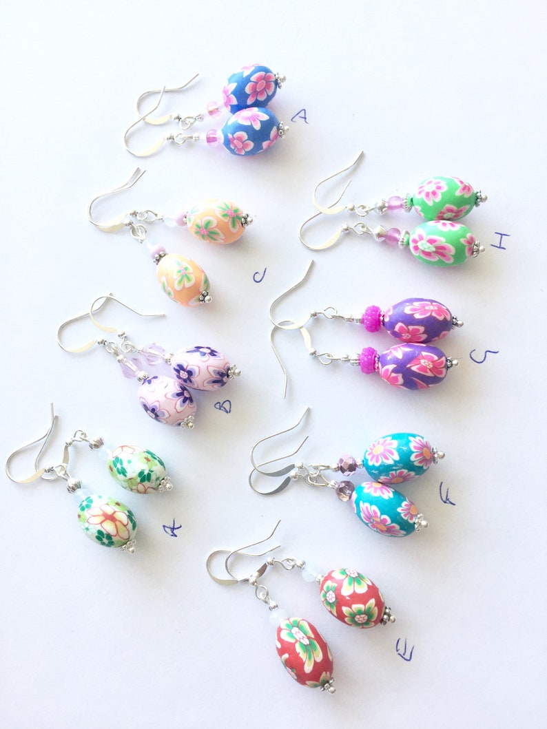 Easter earrings Easter egg earrings polymer clay Easter Etsy