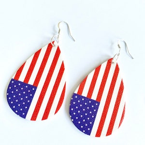 Stars and Stripes earrings, July 4 statement earrings, patriotic earrings, American flag earrings