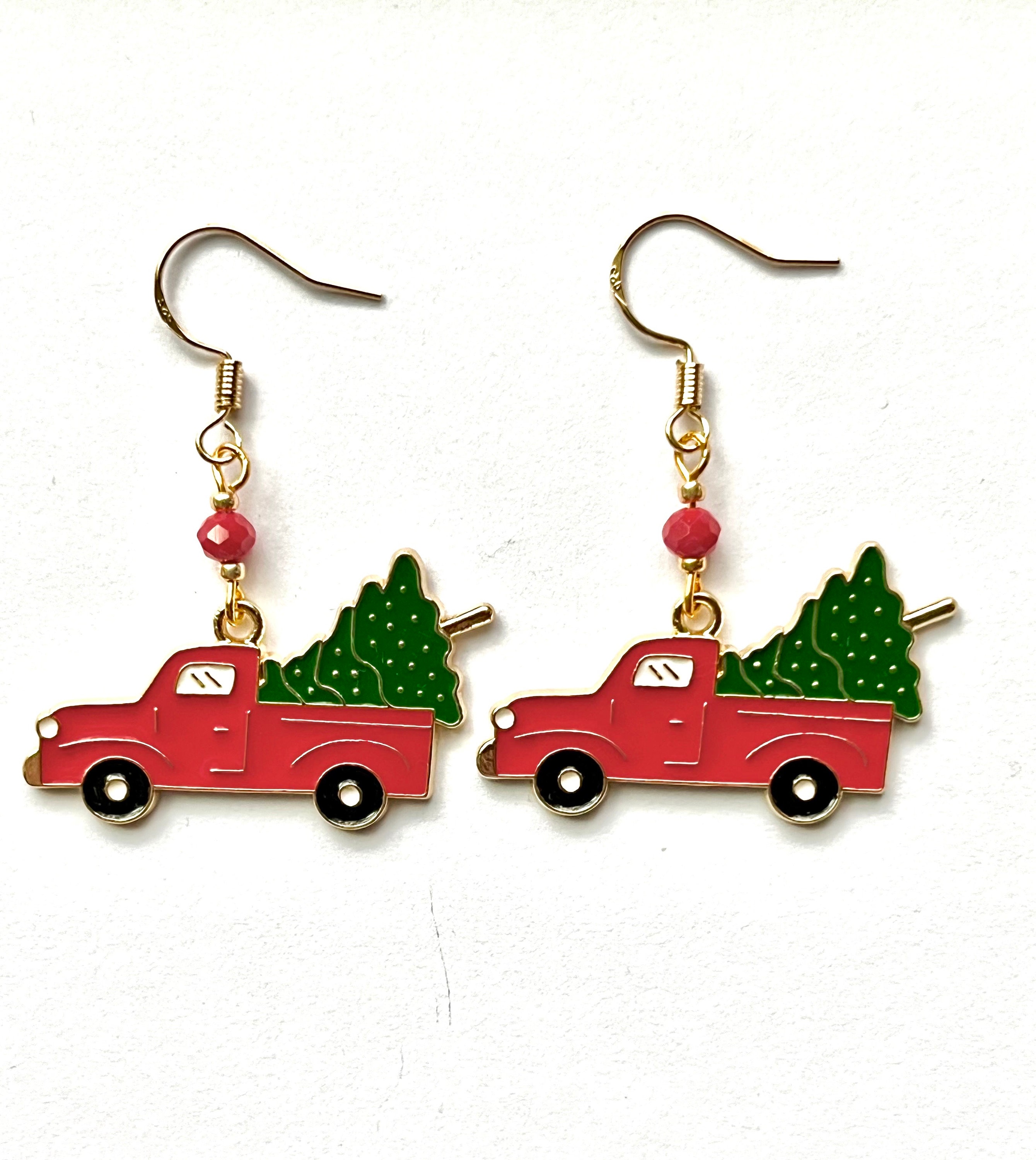 Little red truck earrings discount