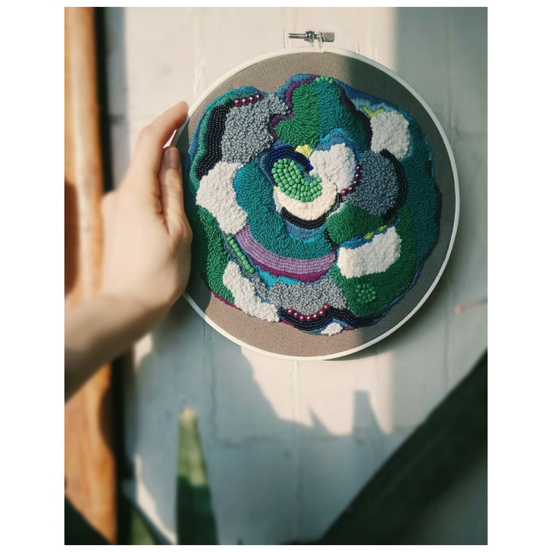 Embroidery wall art Abstract wall hanging Modern embroidery Etsy