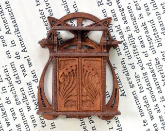 Art Nouveau Wall Cabinet - dollshouse miniature 1:24 kit