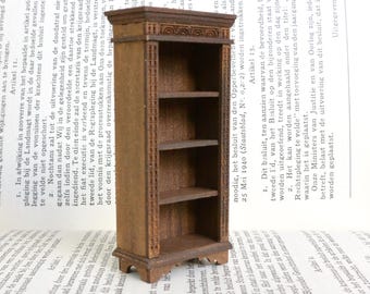 19th Century Bookcase - dollhouse miniature kit 1:24 halfscale