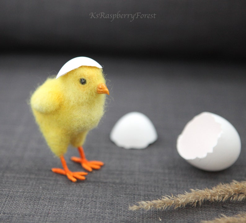 Easter chick Needle felted Chick Gallus gallus  Handmade image 0