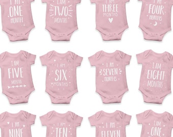 Baby Monthly Milestones Baby Grow Baby Girls Pink Birthday Baby Shower Gifts