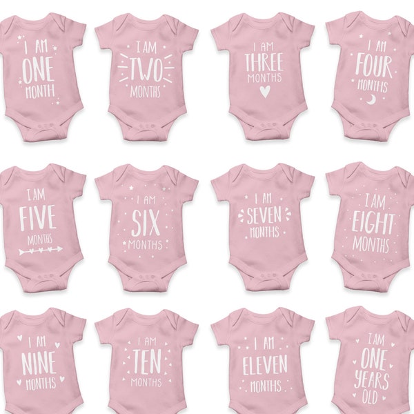 Baby Monthly Milestones Baby Grow Baby Girls Pink Birthday Baby Shower Gifts