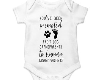 Dog Grandparents Baby Announcement Baby Grow Personalised