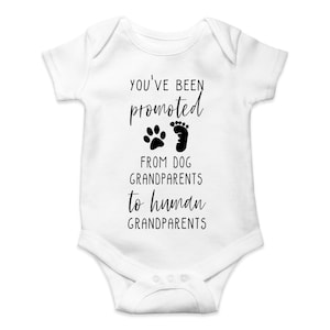 Dog Grandparents Baby Announcement Baby Grow Personalised