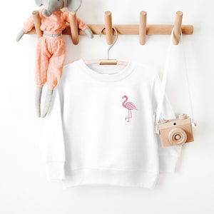 Flamingo Embroidered Kids Sweatshirt: Personalised Clothing