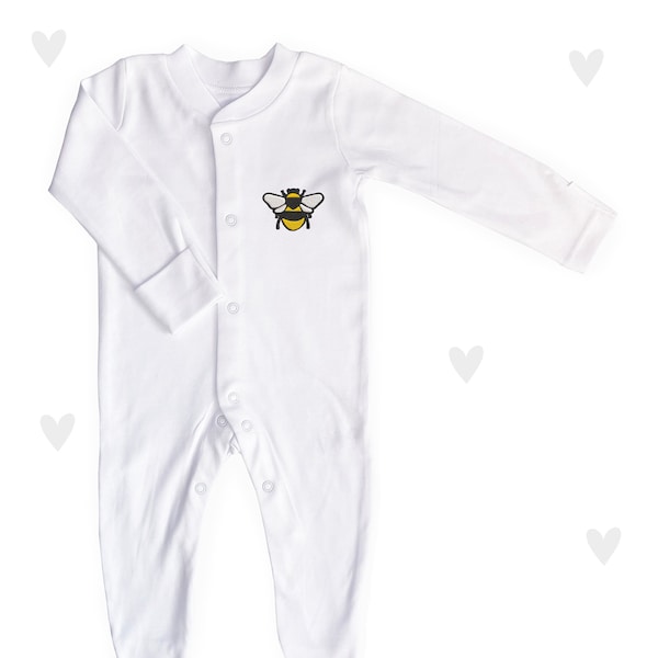 Bumble Bee Baby Sleepsuit Embroidered Cute