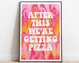 Pizza Wall Print Personalised Art Sunset Colourful Funky Bright