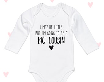 Big Cousin Baby Grow Long sleeve Personalised Cousin Pregnancy Announcement