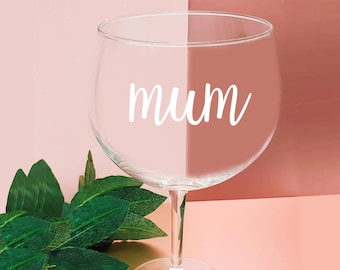 Mum Large Gin G&T Glass Party Drinking Glasses