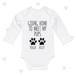 Poznaj moje psy Baby Grow Długi rękaw Szczeniaki Szczeniak Pies Noworodek Idący do Domu Ubranie
