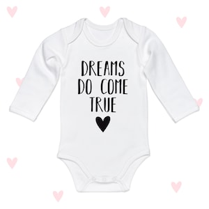 Dreams Come True Baby Grow: Long Sleeve Cotton Bodysuit