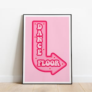 Dance Floor Pink Disco Retro Colourful funky Wall Art Wall prints