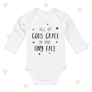Body de manga larga para bebé con la gracia de Dios, regalo religioso para niños y niñas