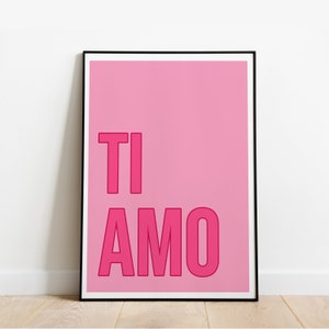 TI AMO Italian Wall Print, Wall Art, Colourful Home Decor