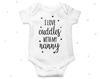 I Love My Nanny Grandma Nanna Nan Baby Bib Blue Pink Babies Clothes Funny Gift