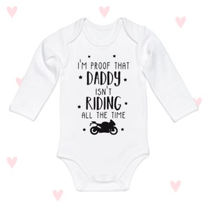 Riding Bikes Daddy Baby Grow Motorbike Biker Baby Gifts Boys Girls Long Sleeve