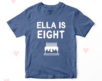 Camiseta personalizada para niños de 8º cumpleaños, traje de fiesta para niñas y niños