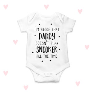 Snooker Daddy Baby Grow Funny Baby Shower Gifts Boys Girls Mini Me