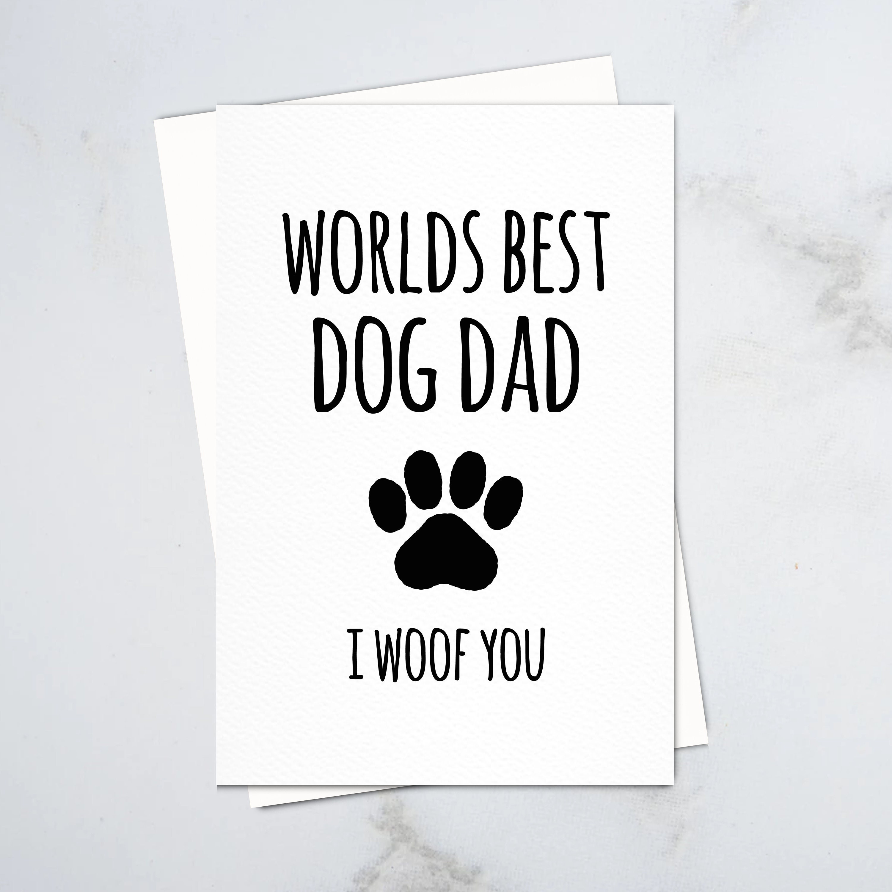 Worlds best dog dad Fathers day card Dogs Pups Cute Funny Card Etsy