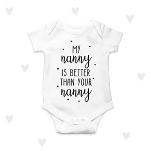 Best Nanny Baby Grow Grandma Granny Personalised Baby Vest Unisex