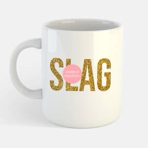 Glitter Slag Mug Funny Gifts for Best Friend Gold Glitter Design