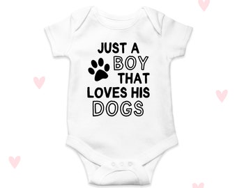 Dogs Baby Grow Cute Baby Boy Gifts Personalised Puppy Dog Lover Newborn Outfit