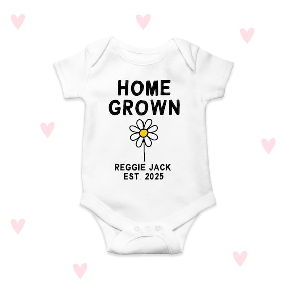 Home Grown Baby Grow Plant Mom Newborn Personalized Baby Gifts