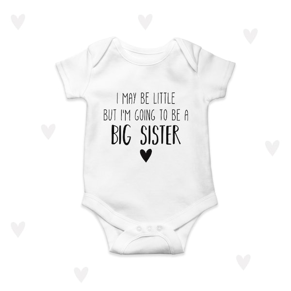 Big Sister Baby Bodysuit Personalised Pregnancy Announcement