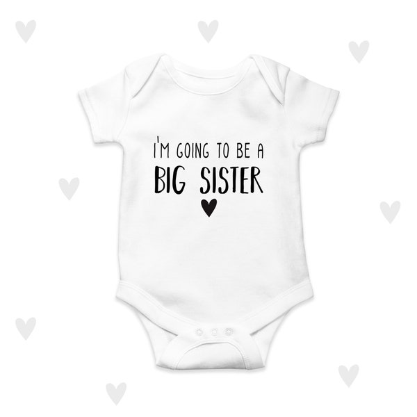 Große Schwester Babygrow, Babymitteilung, Promotion Babybodysuit, Babyparty, personalisiert