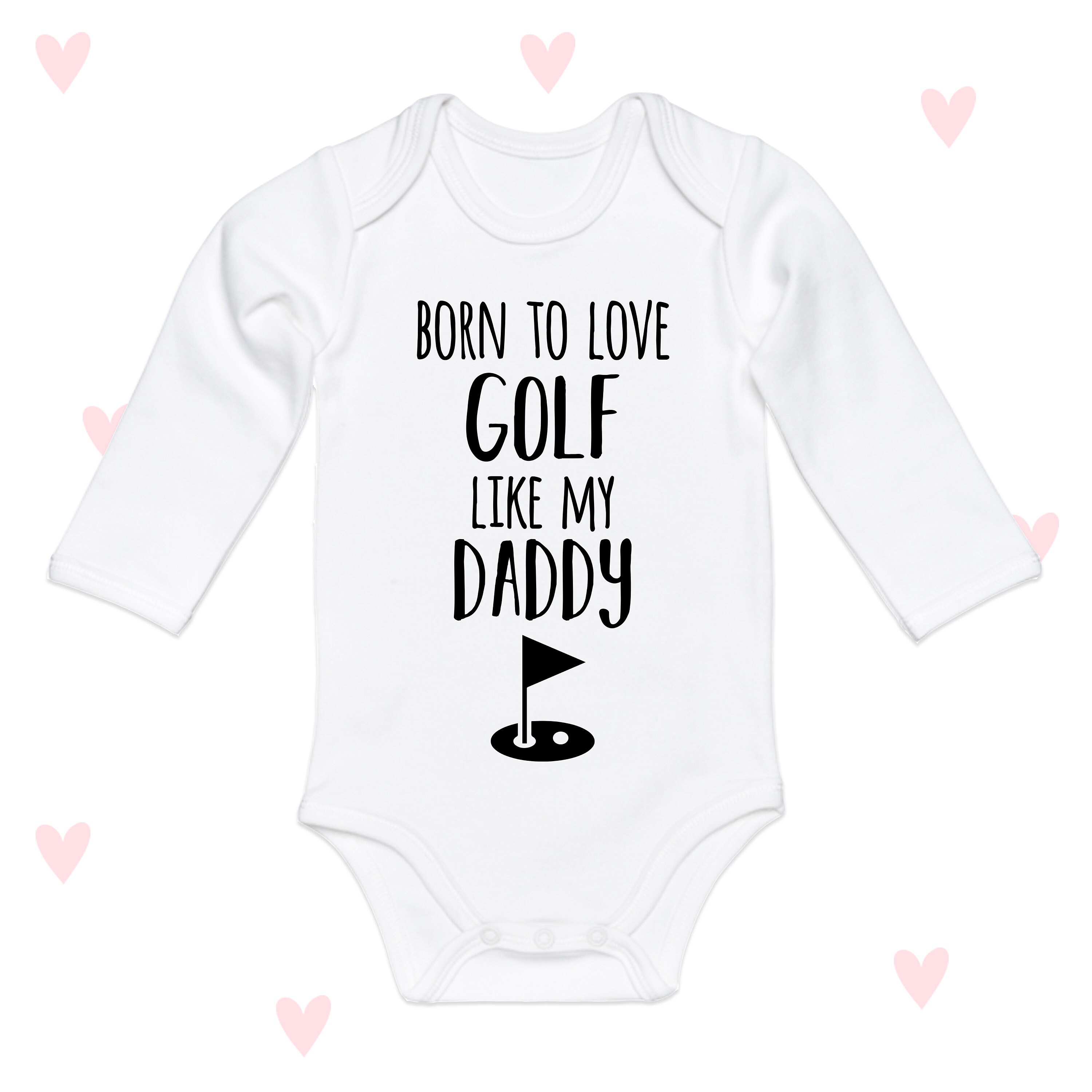 Daddy's Little Golfer Baby Grow, Funny Golf Gift, Long Sleeve