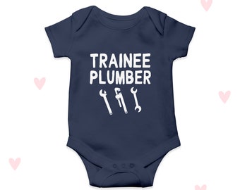 Trainee Plumber Baby Bodysuit: Funny Tradesman Babygrow