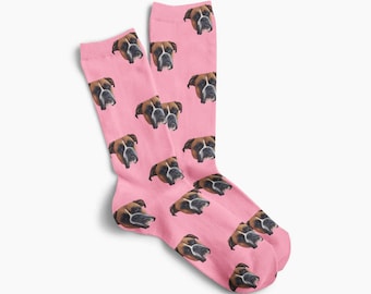 ¡Regalo de calcetines faciales personalizados! Regalo personalizado para amantes de los perros Cara de perro, Cara de gato, Cara de mascota, Cachorro, Cualquier cara Calcetines impresos personalizados