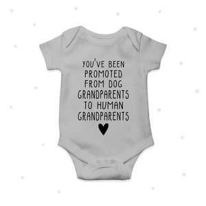 Dog Grandparents Baby Announcement Grandma Grandad Baby Grow image 4