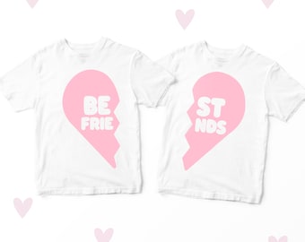 Conjunto de camisetas a juego con corazones de Friends, camisetas para mejores amigas para niños
